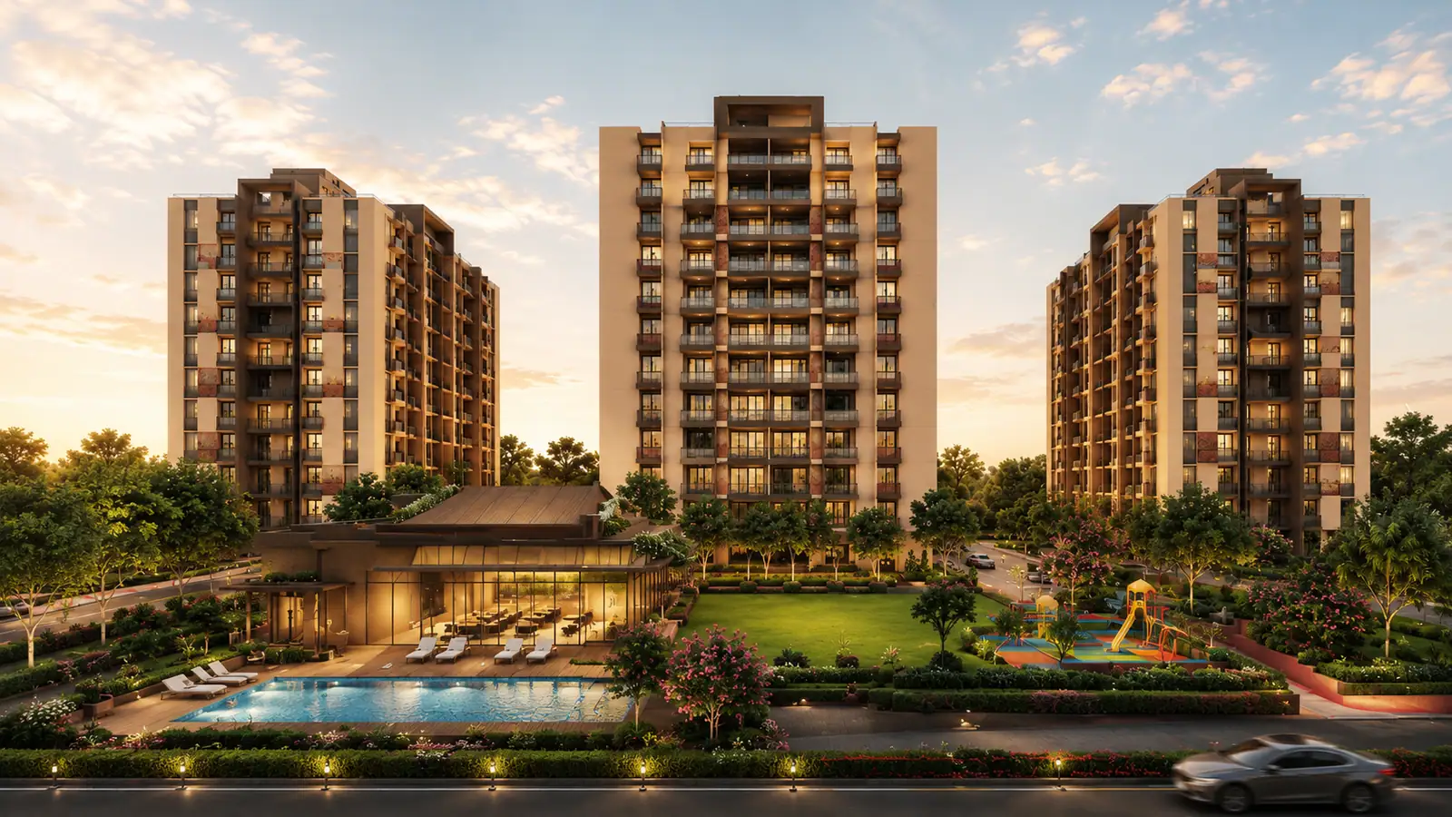 Embrace, Adani Shantigram – exterior view