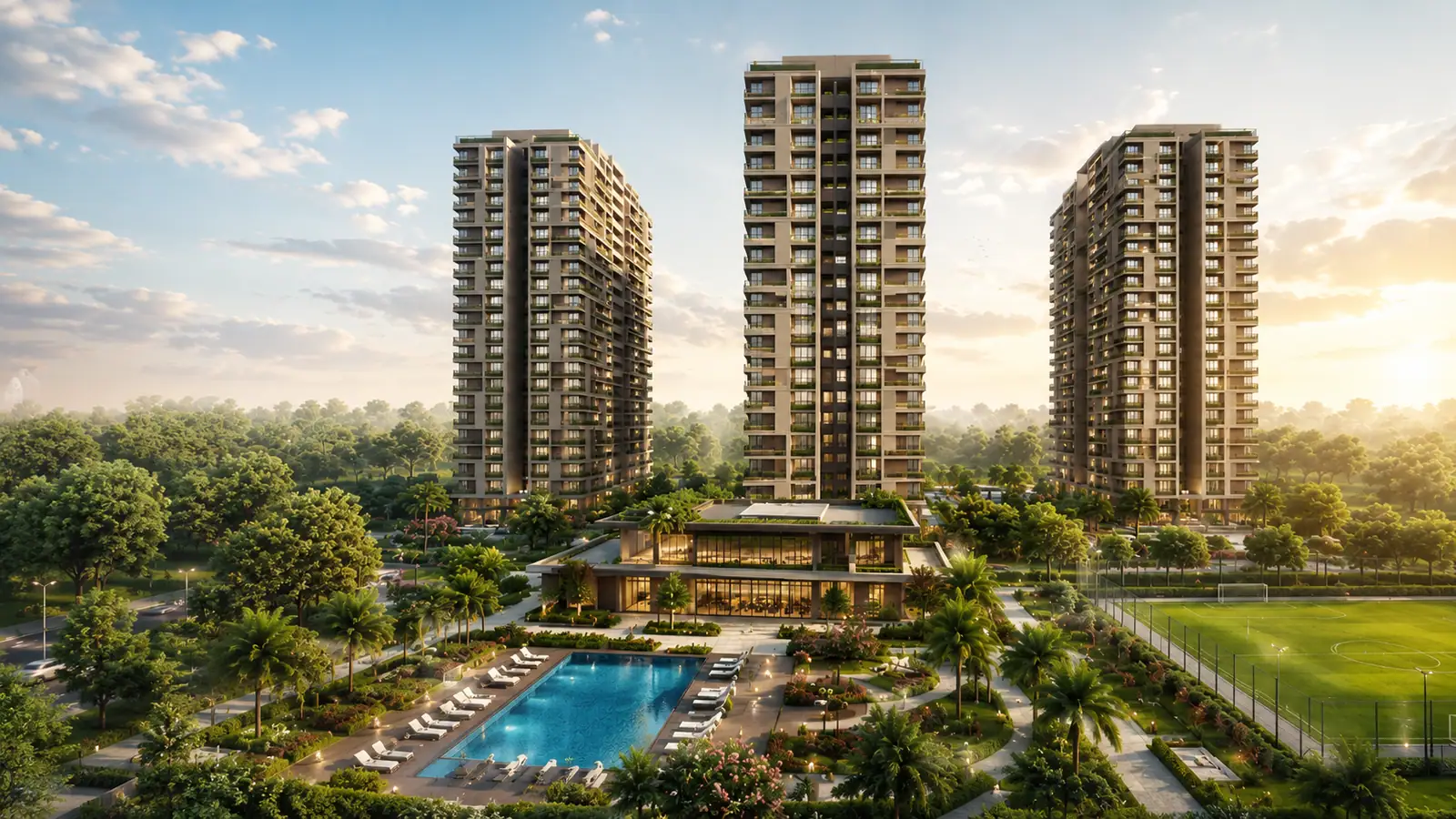 Greenfield, Adani Shantigram – exterior view